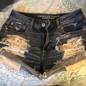 American eagle high rise jean shorts